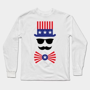 American Mustache (Hipster / Mustached / Beard) Long Sleeve T-Shirt